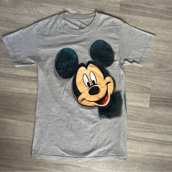 Disney Mickey Mouse Front & Back Gray T-Shirt Size Small - Picture 2 of 8
